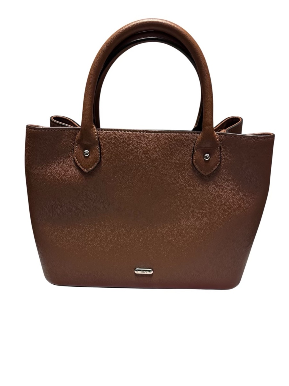 Chaps Brown Structured Tote Handbag